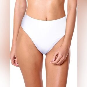 RELLECIGA Women's White High Cut Bikini Bottom XXL NEW